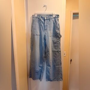 American Eagle Wide Leg Carpenter Jeans | Light Wash | Size 6 Regular